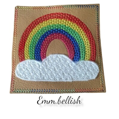 Applique Cloud Rainbow Coaster
