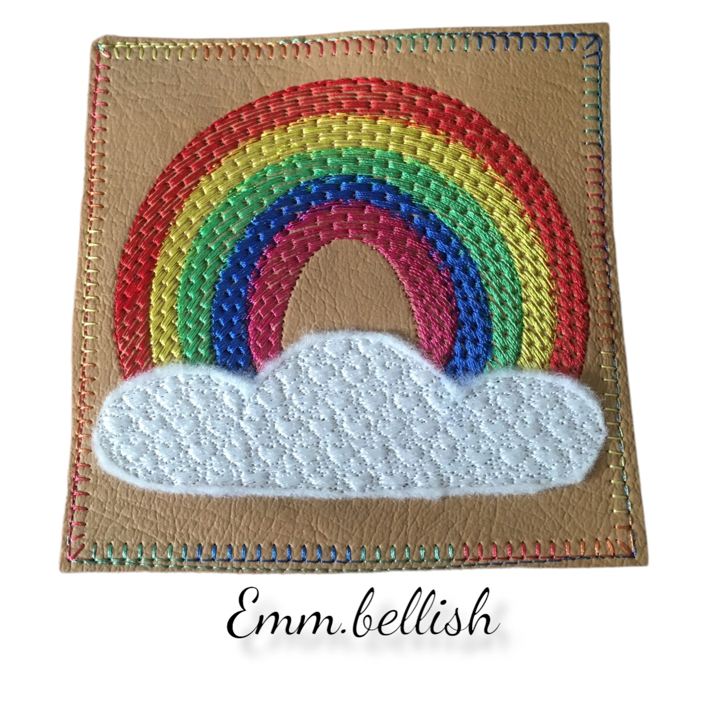 Applique Cloud Rainbow Coaster