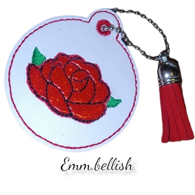Rose Zipper Pull/ Bag Charm