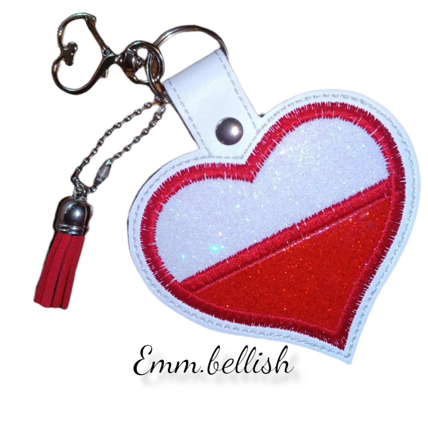 2 Split Heart Keyring