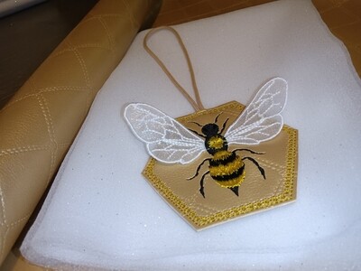Gold Vinyl &amp; Bee Embroidery Set