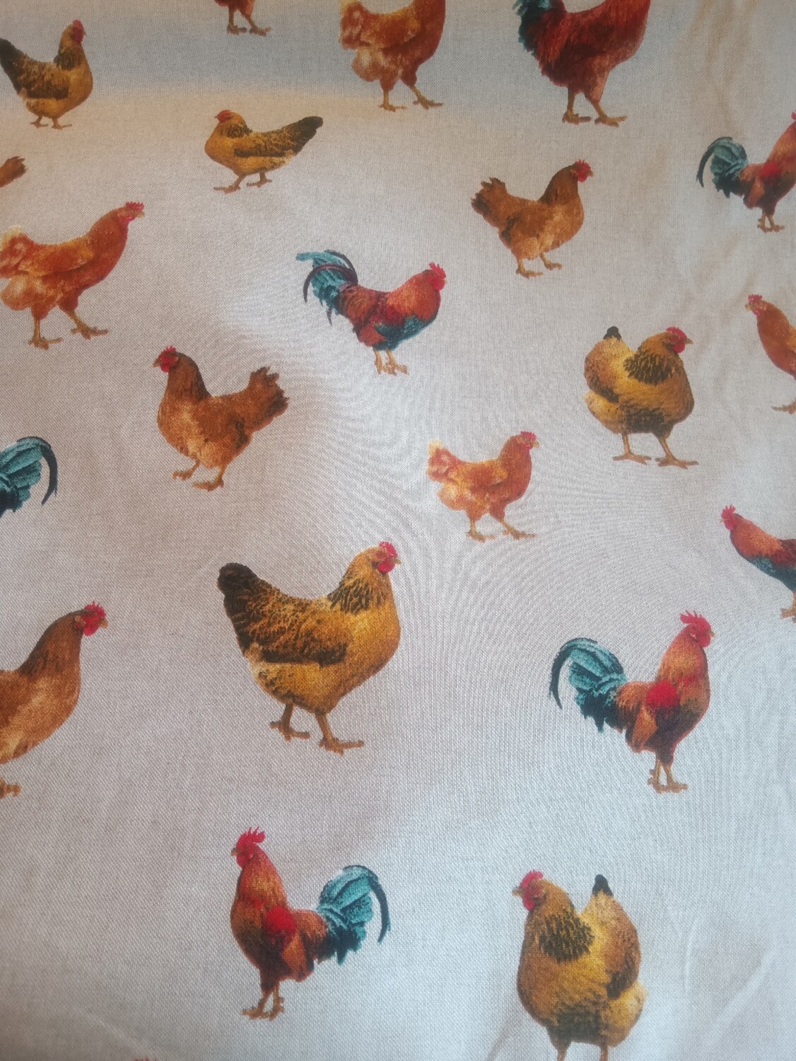 Hen &amp; Roosters 100% cotton fabric(2 METERS)