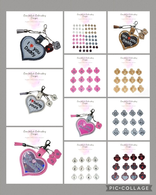 Sentiments Heart Keyring Set