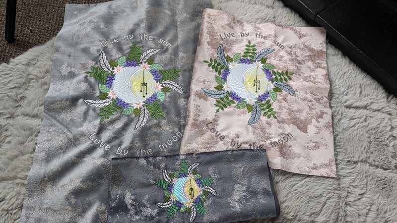 Floral Sun &amp; Moon Applique Design