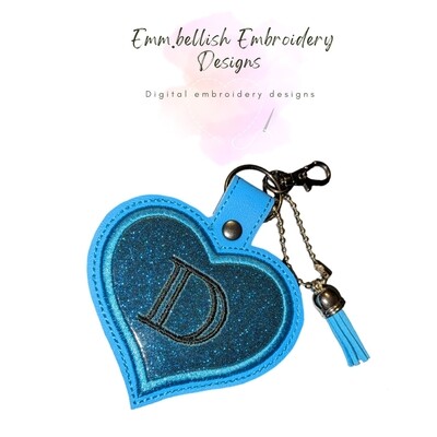 Alphabet Letter D Heart Keyring