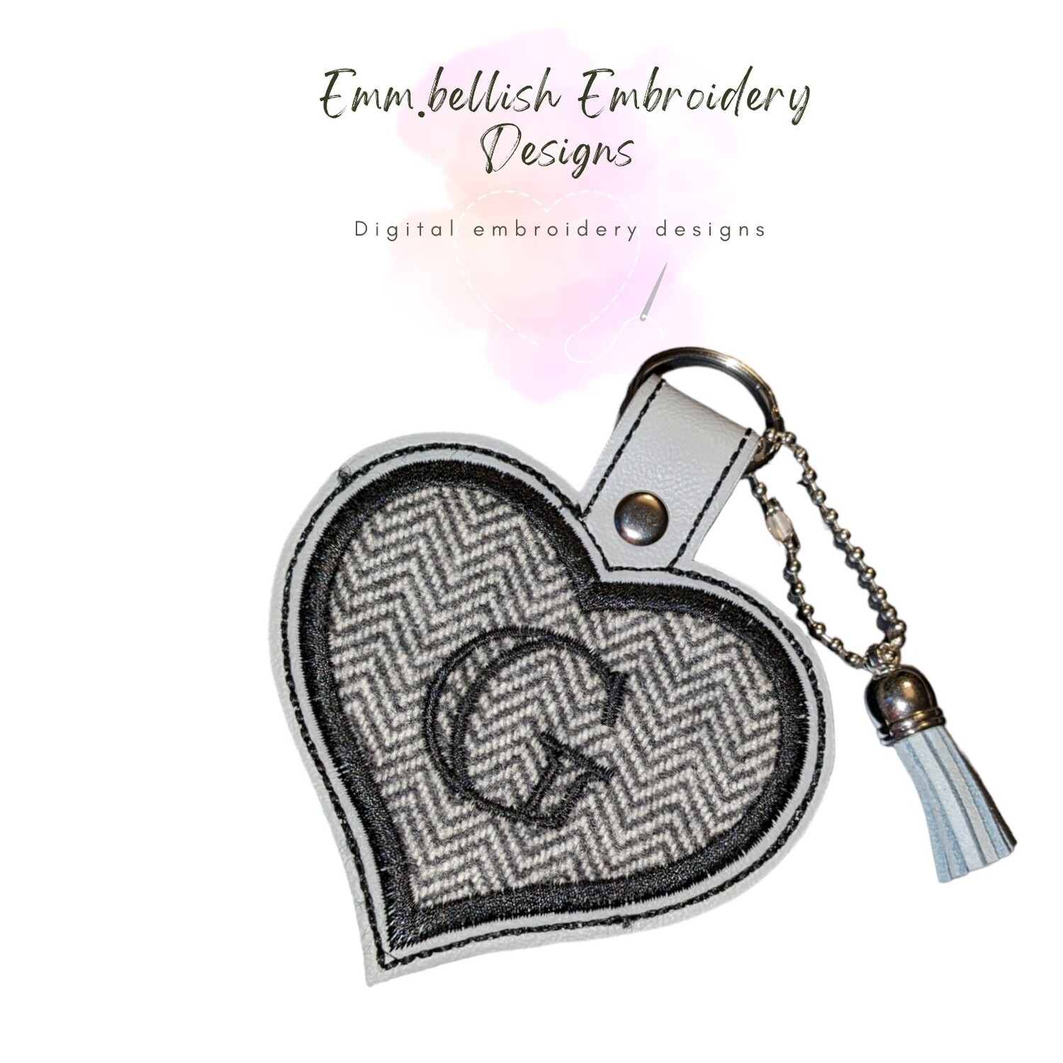 Alphabet Letter G Heart Keyring