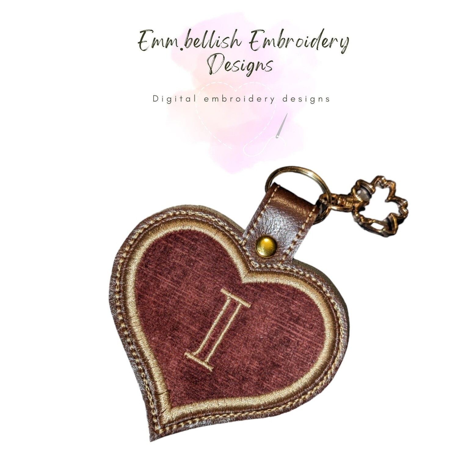 Alphabet Letter I Heart Keyring