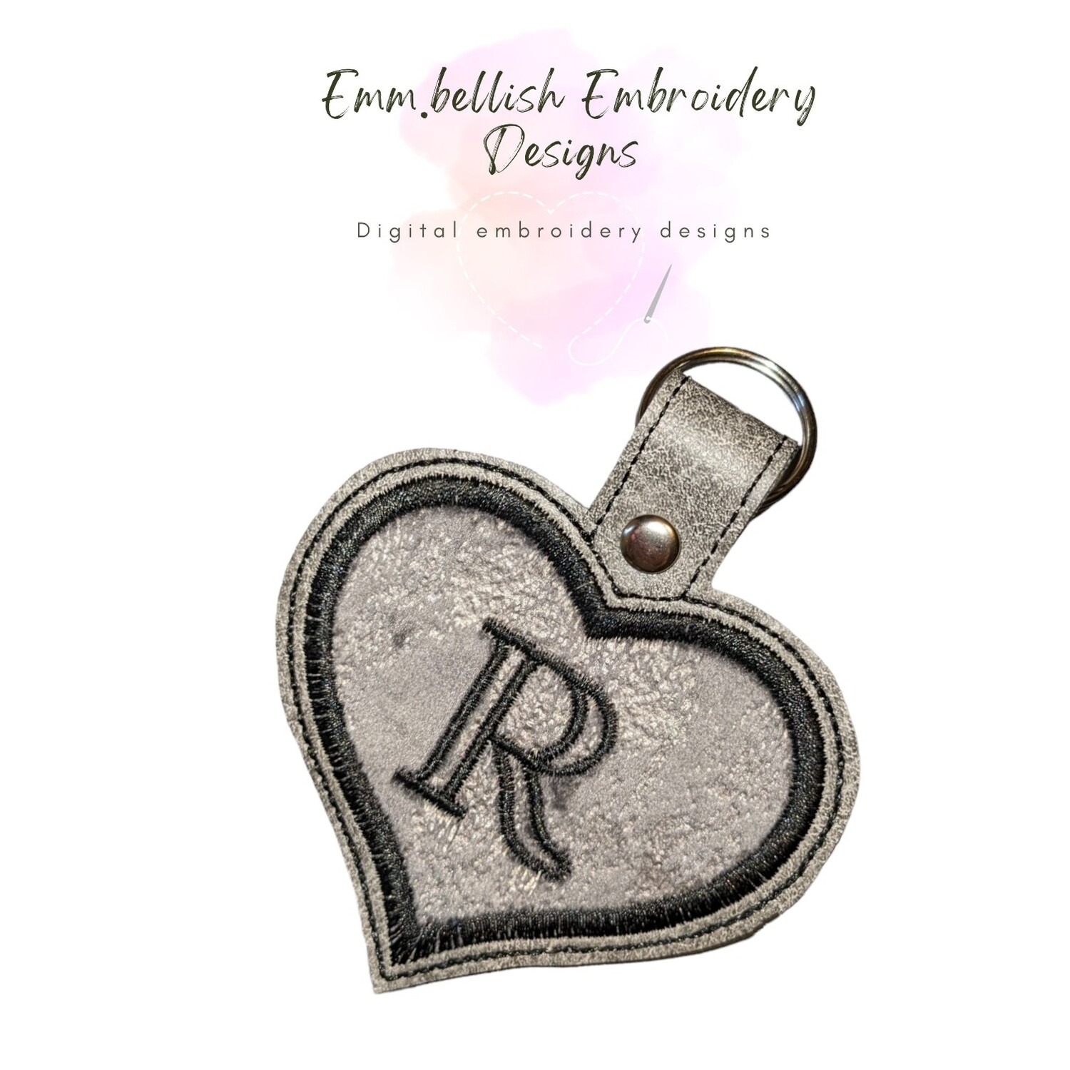 Alphabet Letter R Heart Keyring