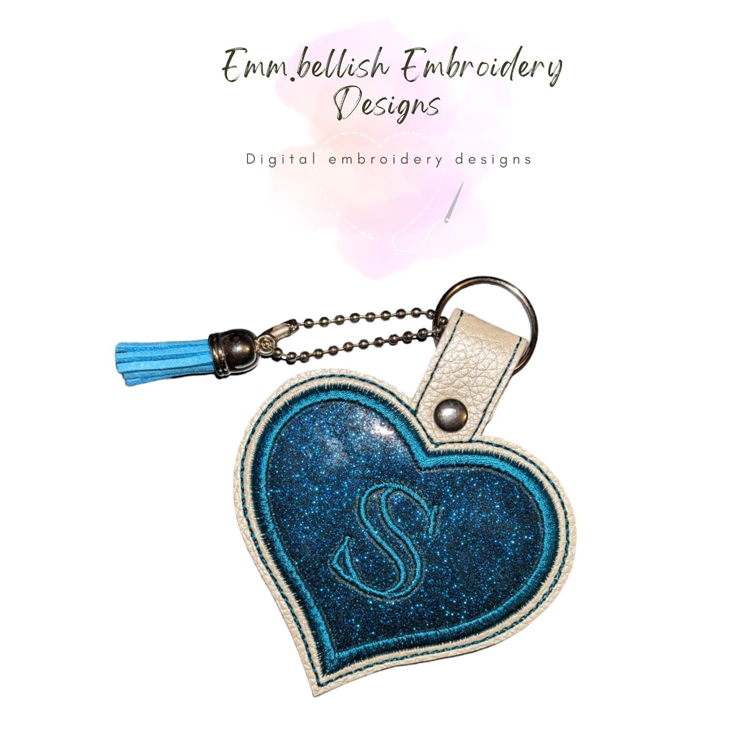 Alphabet Letter S Heart Keyring