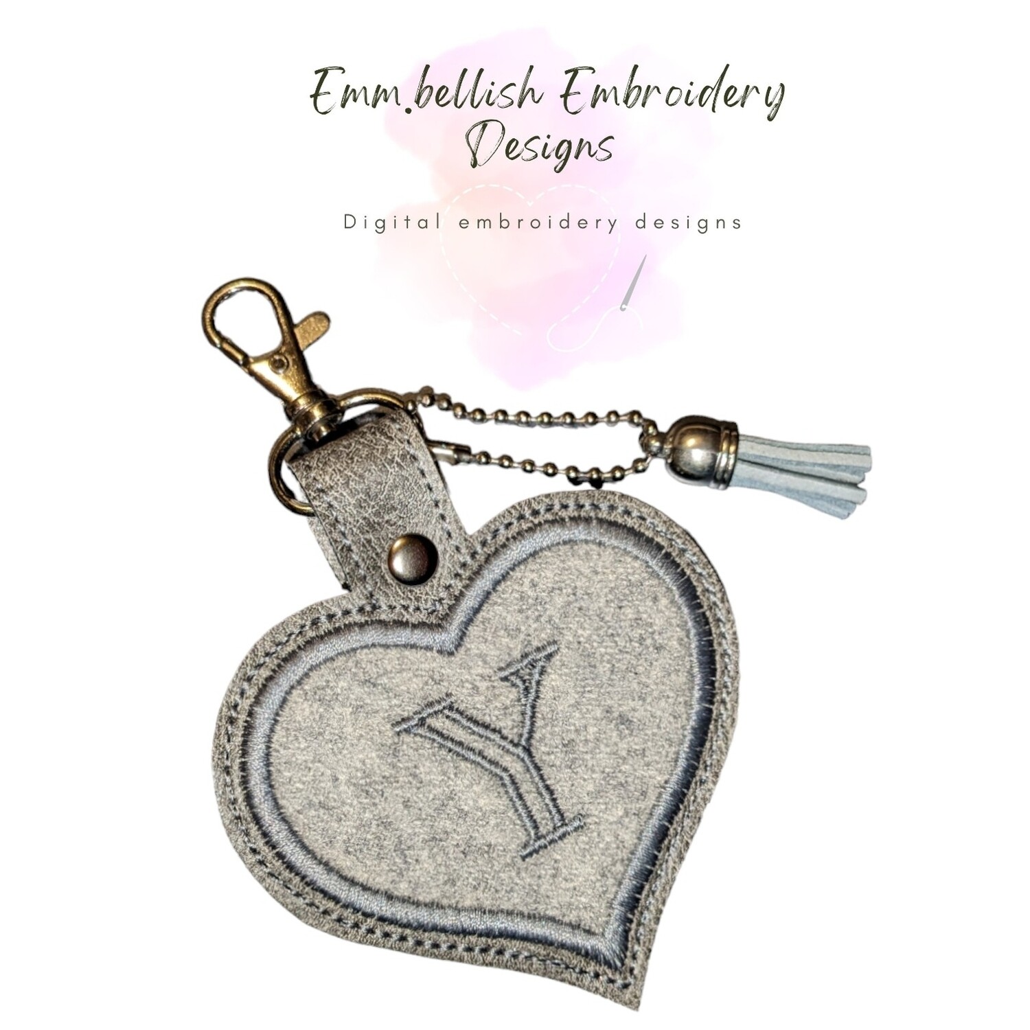 Alphabet Letter Y Heart Keyring