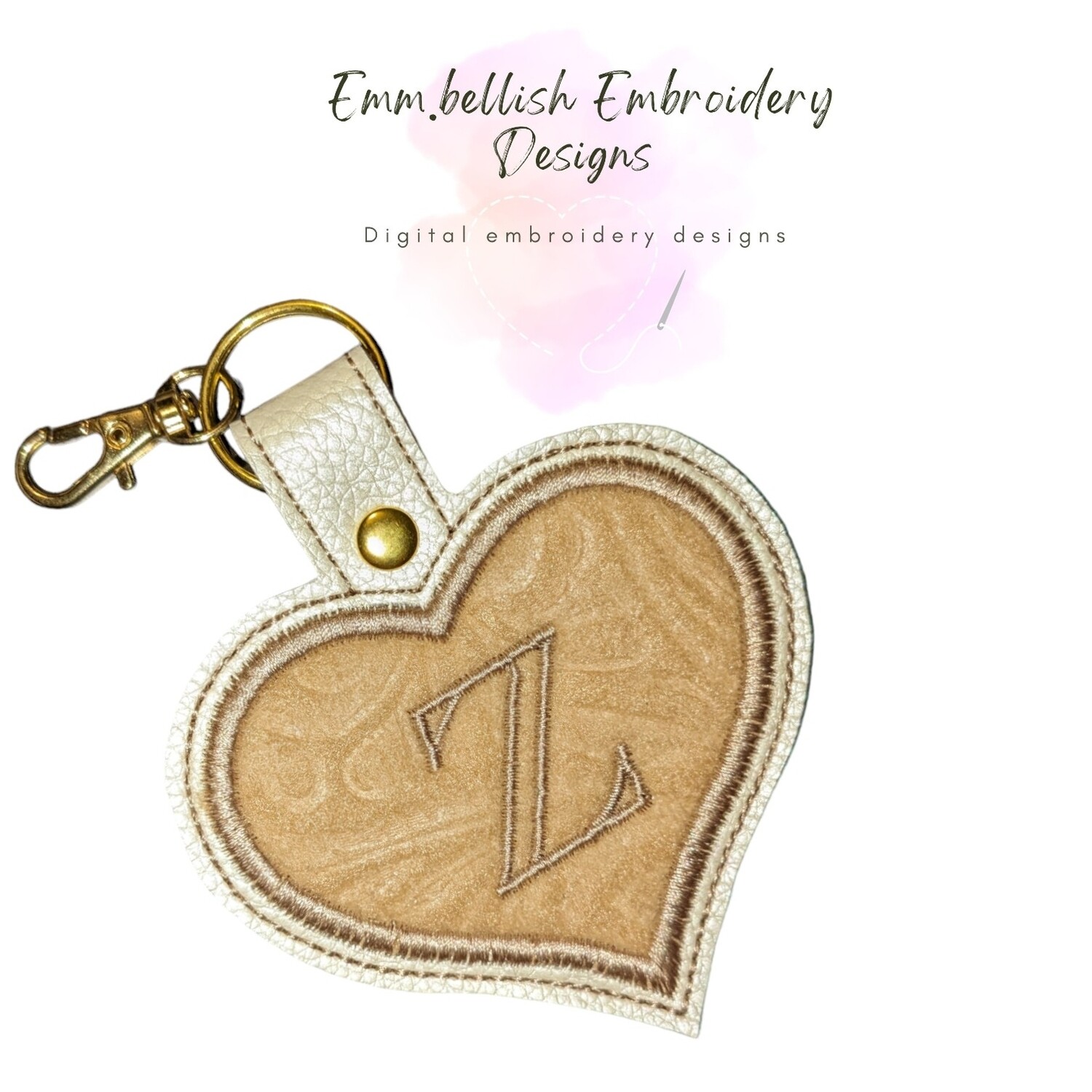 Alphabet Letter Z Heart Keyring