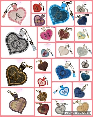 Complete Alphabet Heart Keyring Set