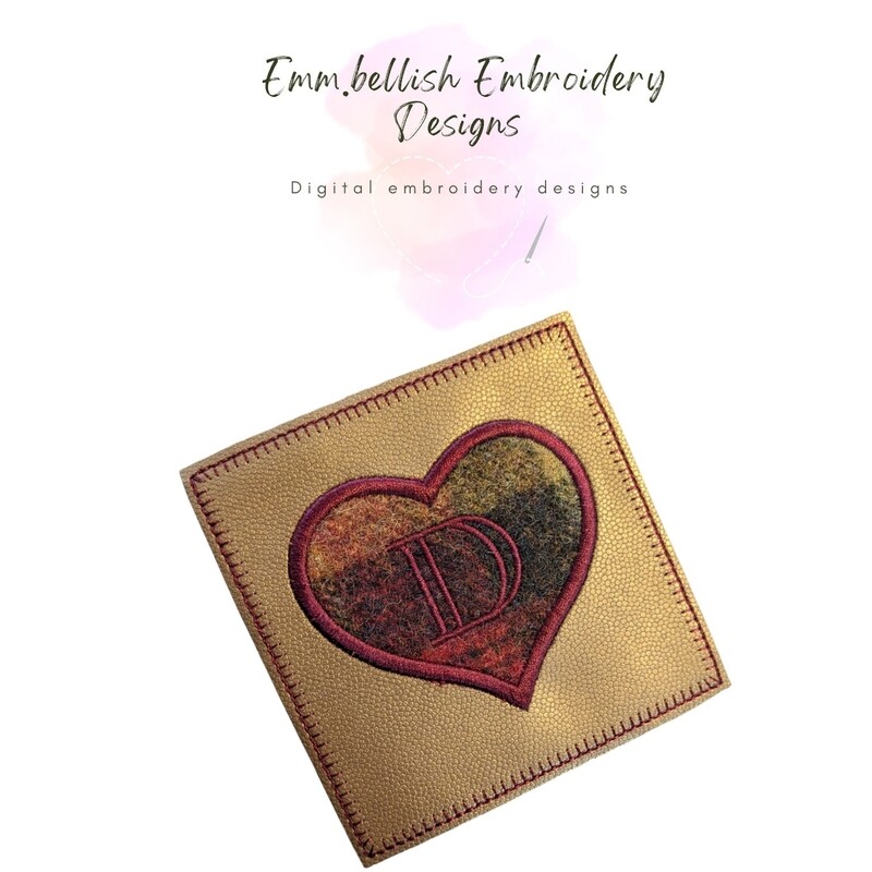 Alphabet Letter D Heart Coaster