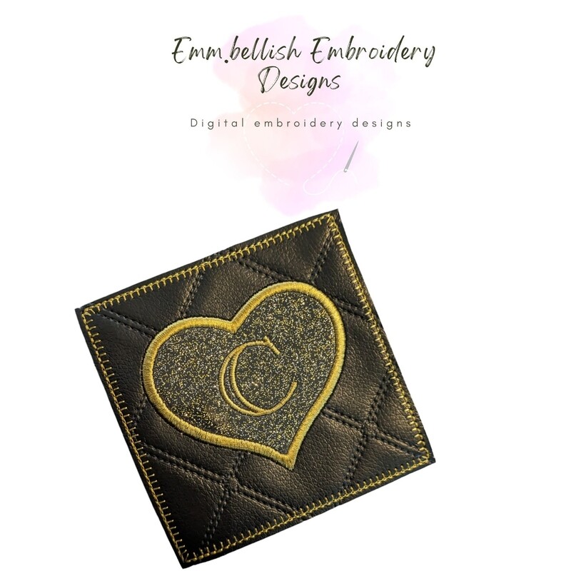 Alphabet Letter C Heart Coaster