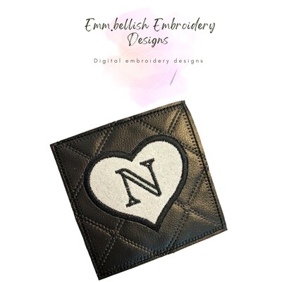 Alphabet Letter N Heart Coaster