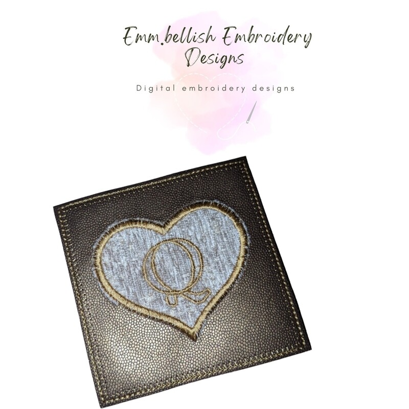 Alphabet Letter Q Heart Coaster