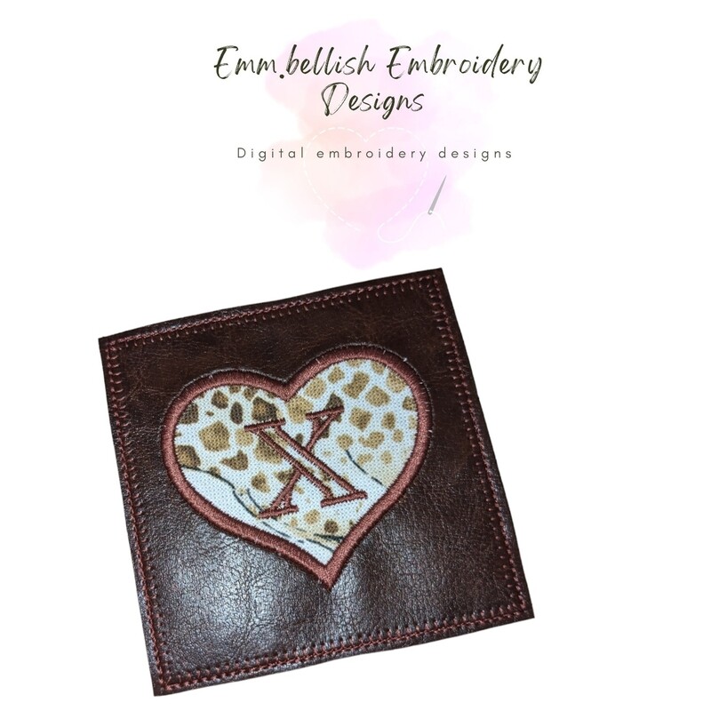 Alphabet Letter X Heart Coaster