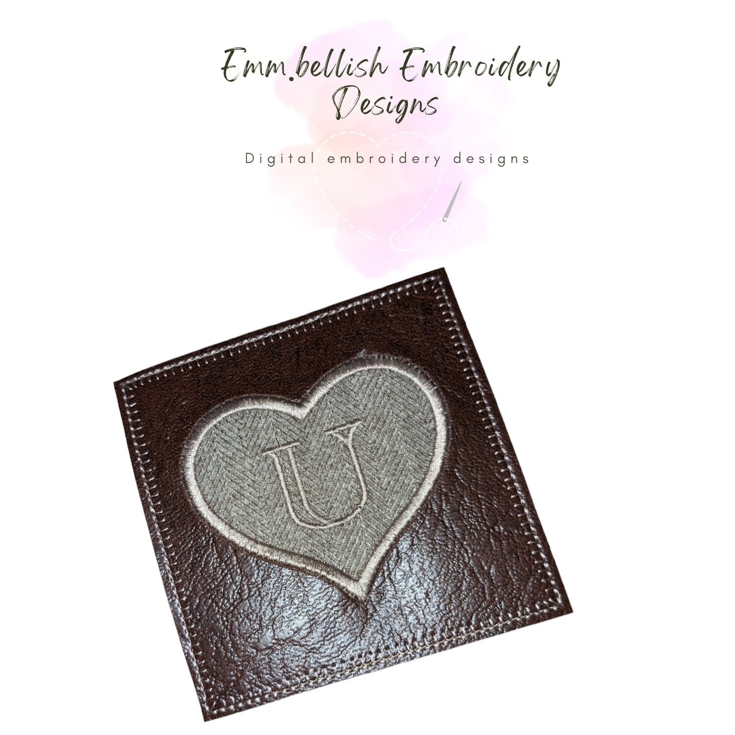 Alphabet Letter U Heart Coaster