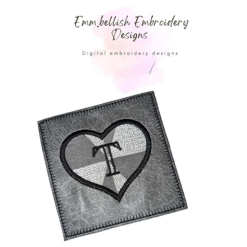 Alphabet Letter T Heart Coaster