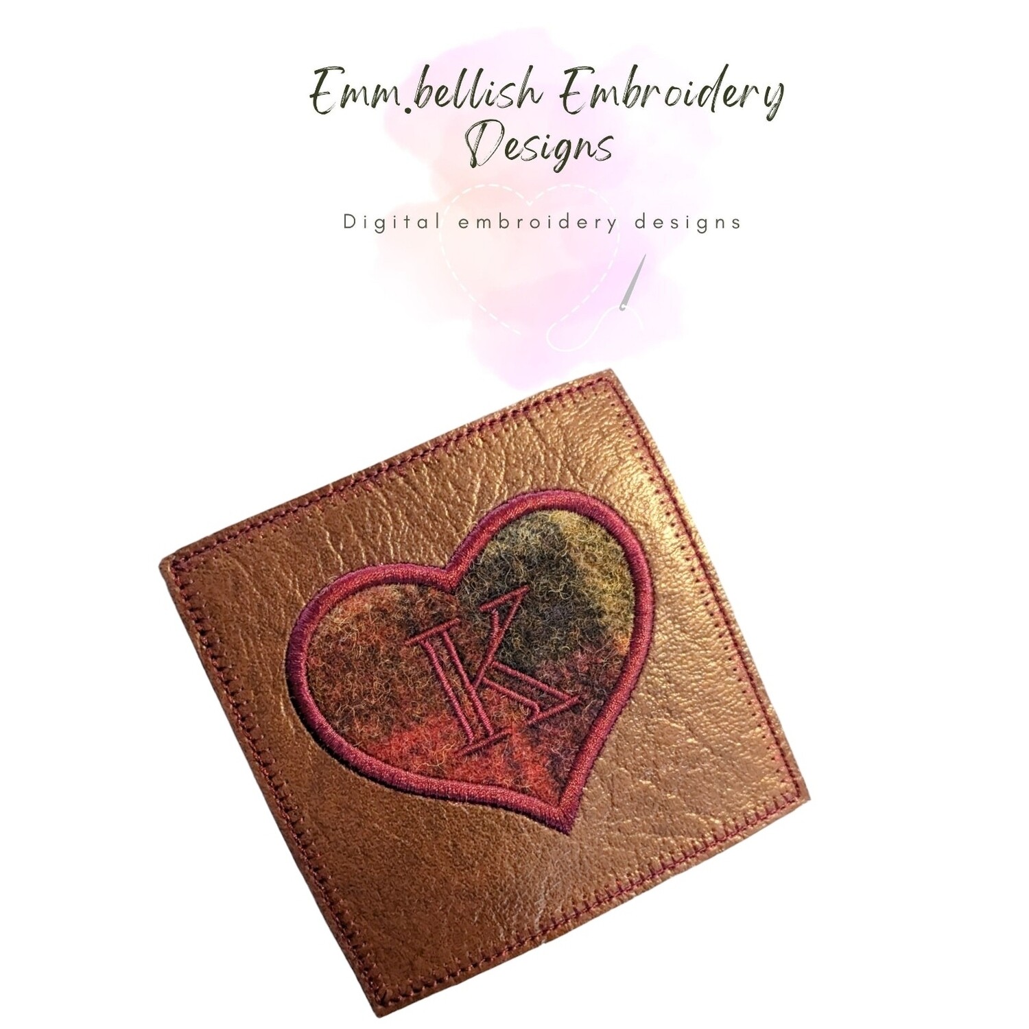 Alphabet Letter K Heart Coaster