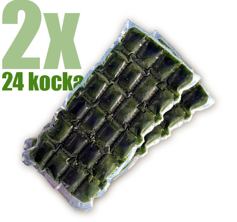 Gyorsfagyasztott bio búzafűlé 2x24 kocka 2 tasak gyorsfagyasztott bio tönkölybúzafűlé, tasakonként 24 kockával