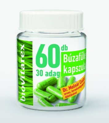 Biovitarex liofilizált búzafűlé kapszula 30 x 500mg BioVitaRex búzafűlé kapszula fehér műanyag dobozban, címkés csomagolás