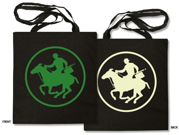 STEWART COPELAND WHITE & GREEN HORSE LOGO SHOPPER