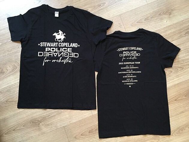 STEWART COPELAND POLICE DERANGED BLACK T-SHIRT (Size XL)