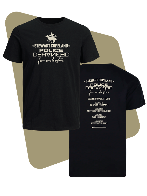 STEWART COPELAND POLICE DERANGED BLACK T-SHIRT (Size S) STEWART COPELAND POLICE DERANGED BLACK T-SHIRT (Size S)