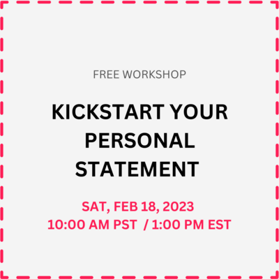 'How to Kickstart Your Personal Statement' Workshop, Saturday, February 18th