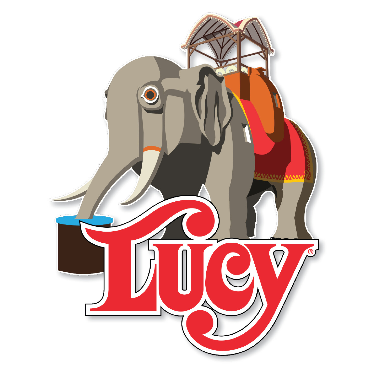 Lucy the Elephant Diecut Logo Sticker