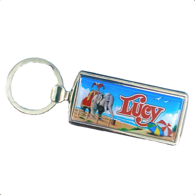 Lucy Beach Metal Keychain