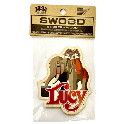 Lucy the Elephant Wooden Sticker