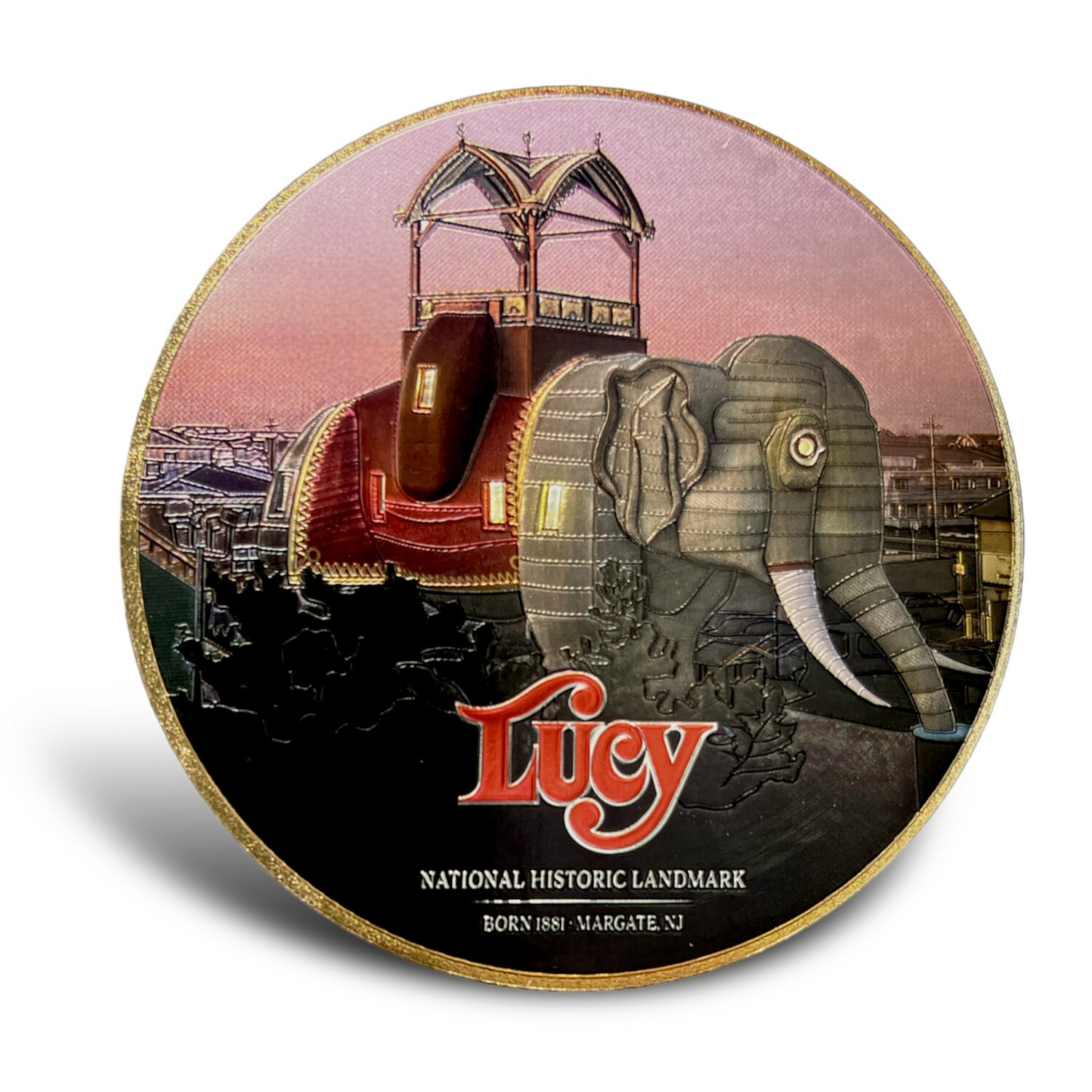 Lucy Round Foil Magnet