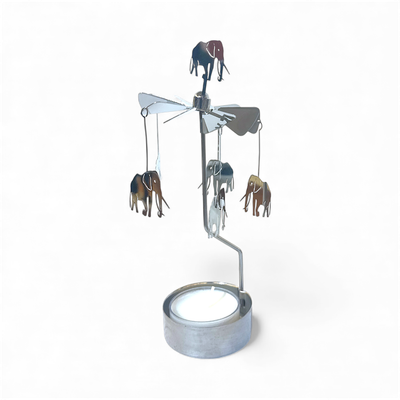 Silver Elephant Carousel with Tea Lights Silver Elephant Carousel with Tea Lights