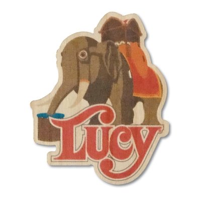 Lucy the Elephant Wooden Sticker
