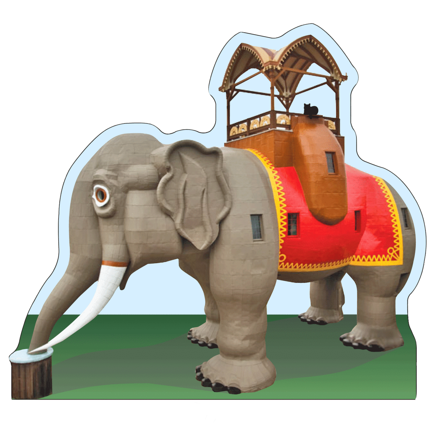 Lucy the Elephant Wooden Shelf-Sitter