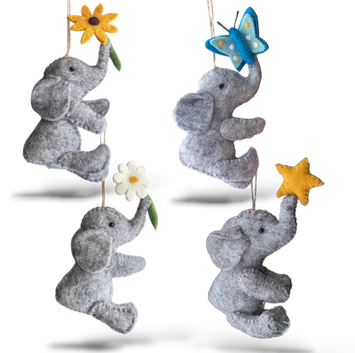Elephant Felt Ornaments