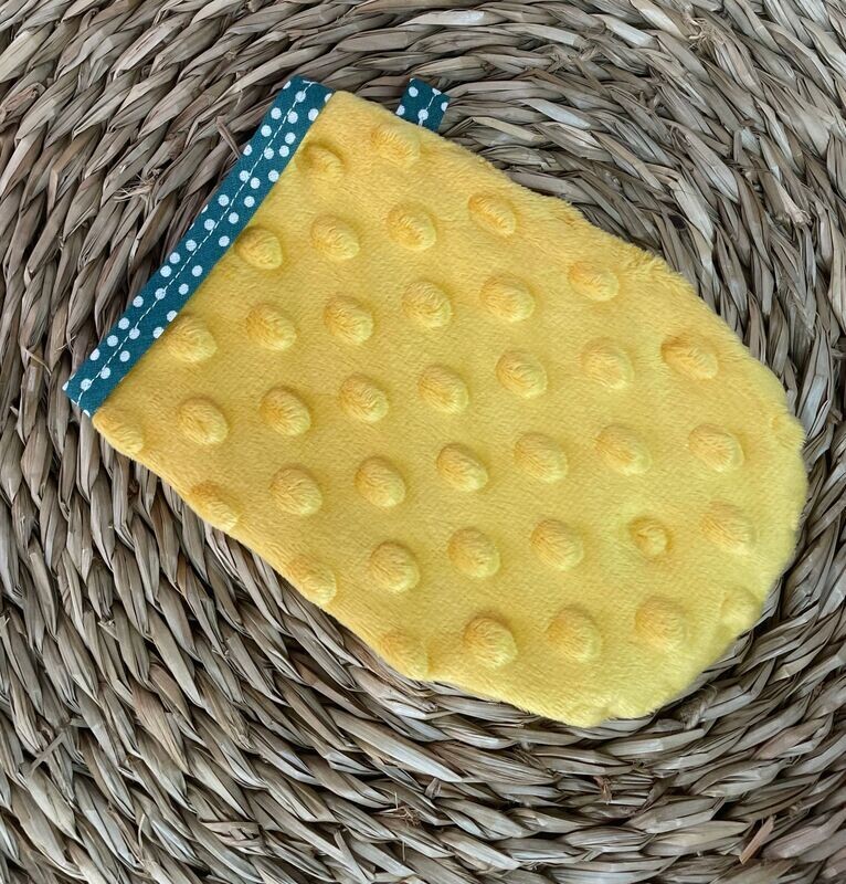 Gant démaquillant (démaquille avec de l'eau uniquement) - Jaune à pois