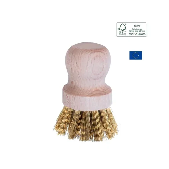 Brosse casserole vaisselle fibres naturelles bois