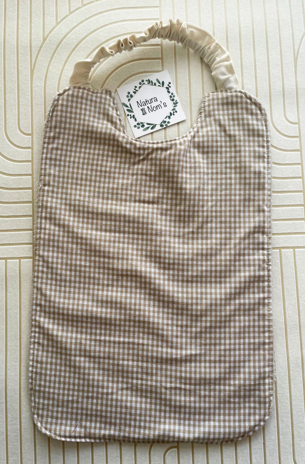 Bavoir élastique - Vichy beige