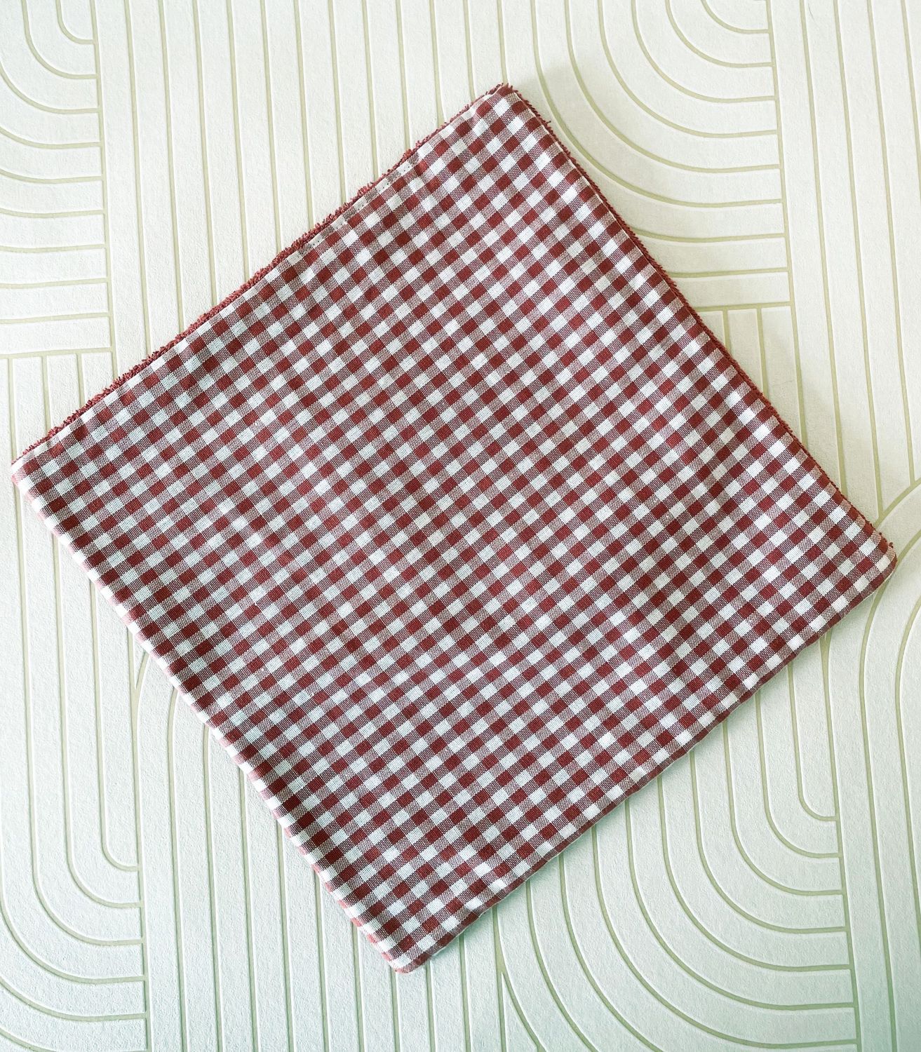 Serviette visage - Vichy rouille