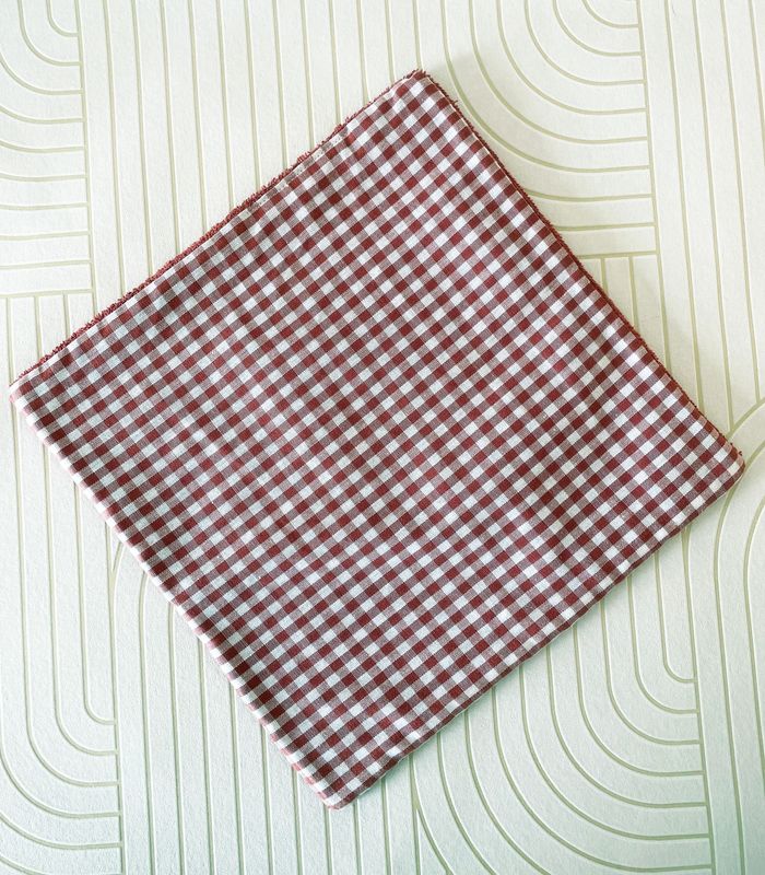 Serviette visage - Vichy rouille
