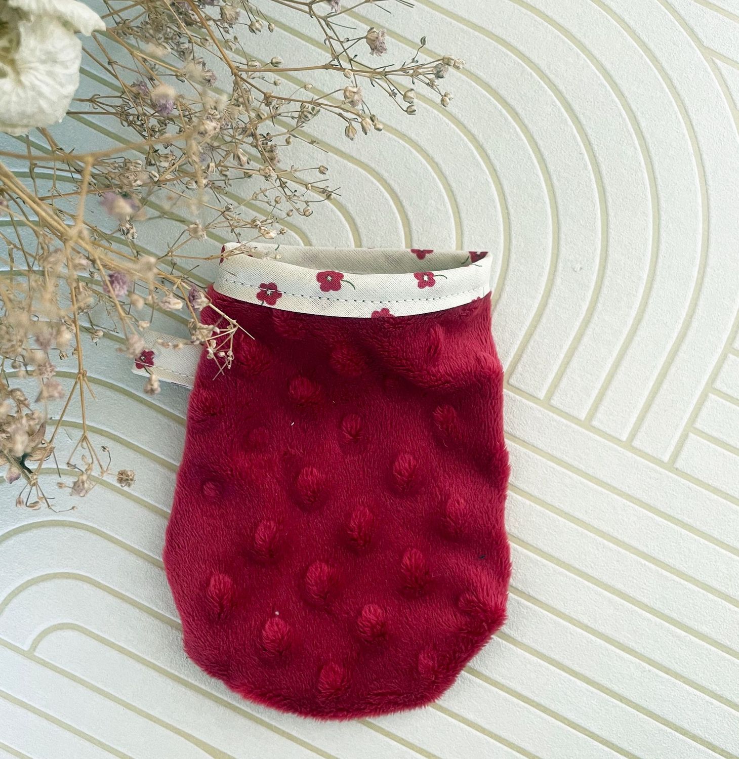 Gant enfant - Rouge fleuri