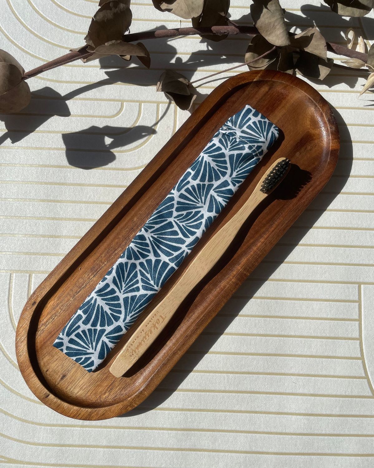 Étui à brosse à dents imperméables - Palmier bleu