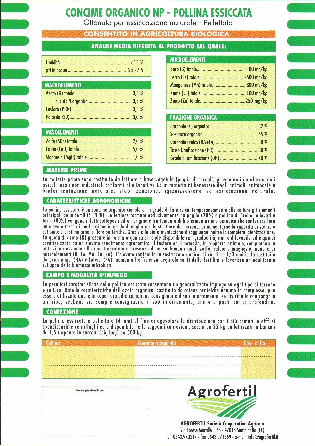 Pollina Essiccata kg.25