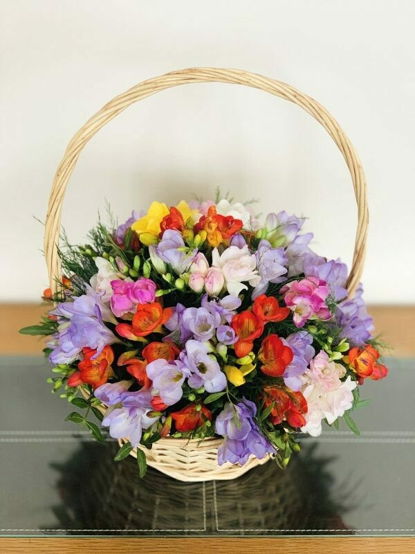 Basket of Freesias