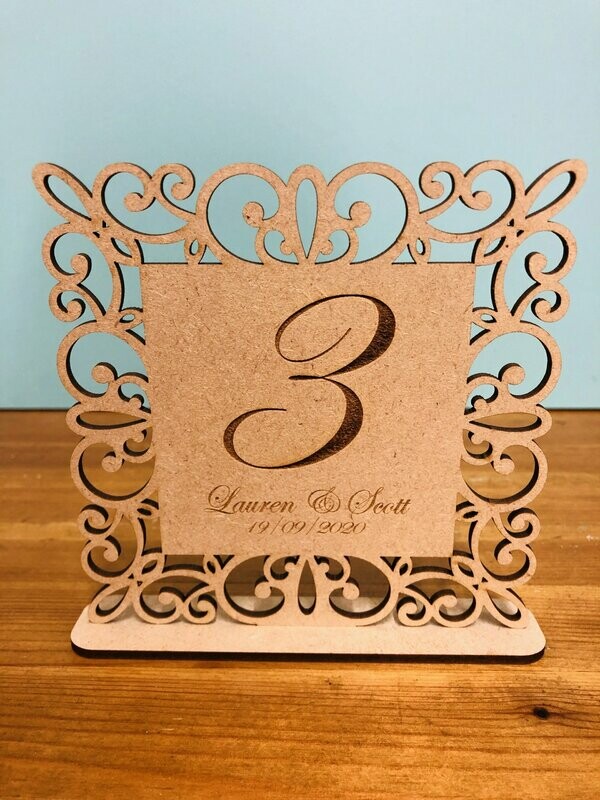 Wedding Table Numbers - Filigree