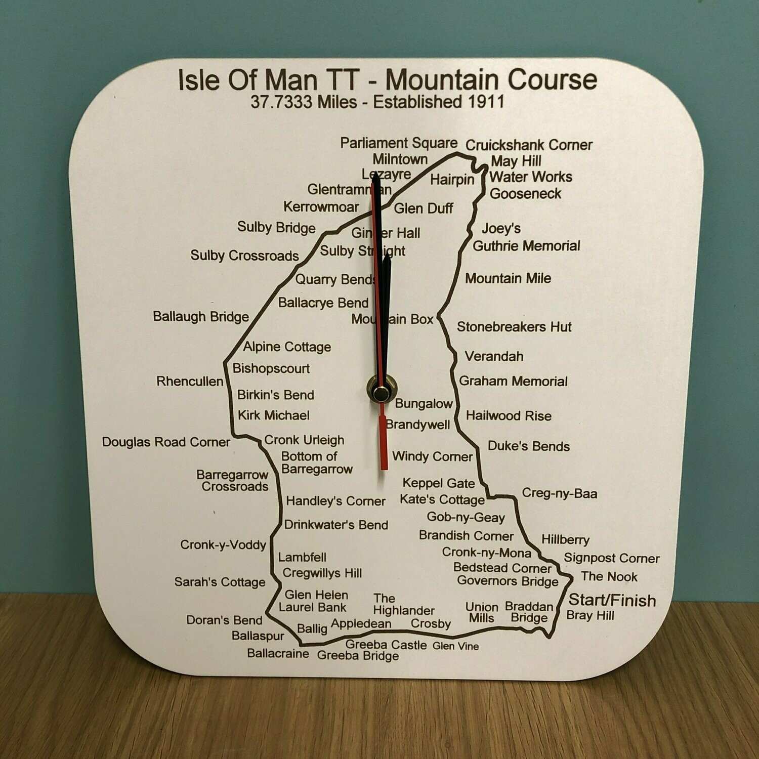 Isle of Man TT Course Map Clock Isle of Man TT Course Map Clock
