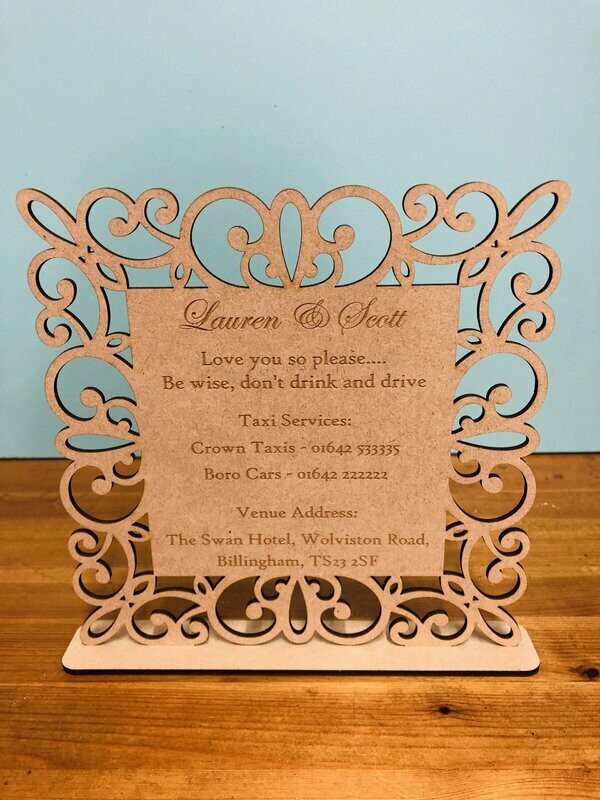 Taxi information Notice - Filigree Taxi information Notice - Filigree